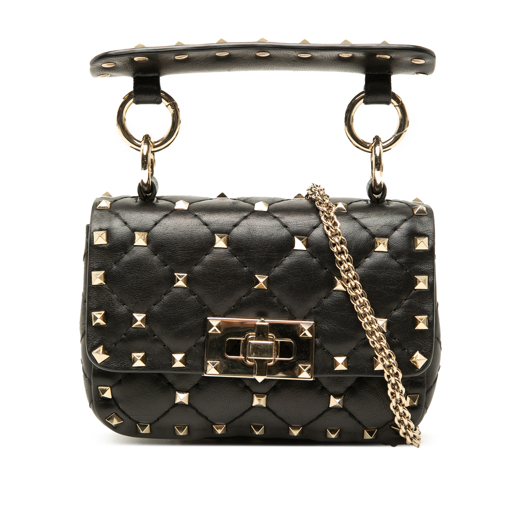 Pre-Loved Valentino Micro Nappa Rockstud Spike Satchel